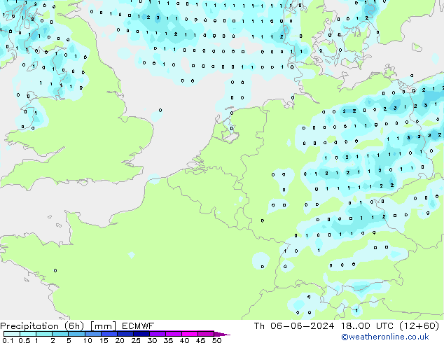 Z500/Rain (+SLP)/Z850 ECMWF чт 06.06.2024 00 UTC