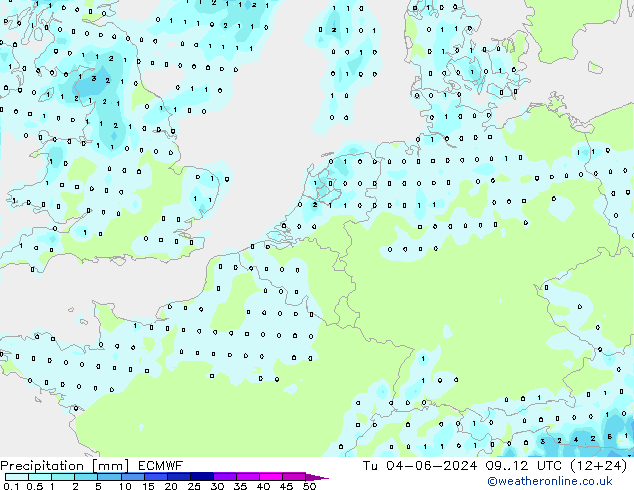 Yağış ECMWF Sa 04.06.2024 12 UTC