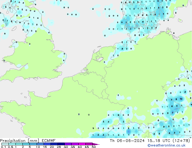 Niederschlag ECMWF Do 06.06.2024 18 UTC