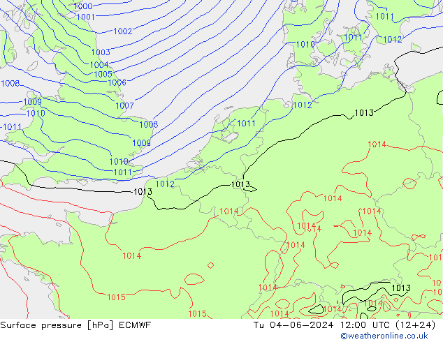 приземное давление ECMWF вт 04.06.2024 12 UTC