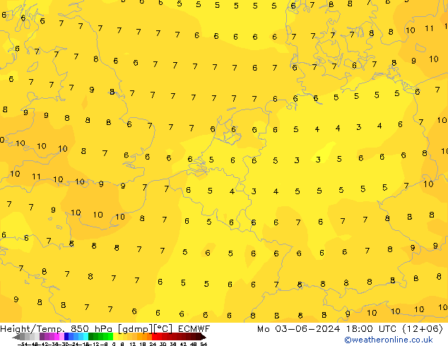 Z500/Rain (+SLP)/Z850 ECMWF lun 03.06.2024 18 UTC