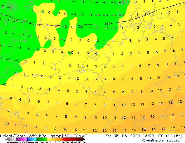 Z500/Rain (+SLP)/Z850 ECMWF mer 05.06.2024 18 UTC