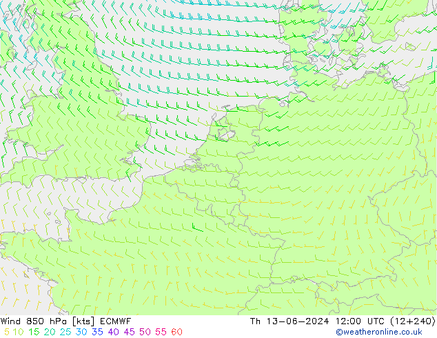 Rüzgar 850 hPa ECMWF Per 13.06.2024 12 UTC