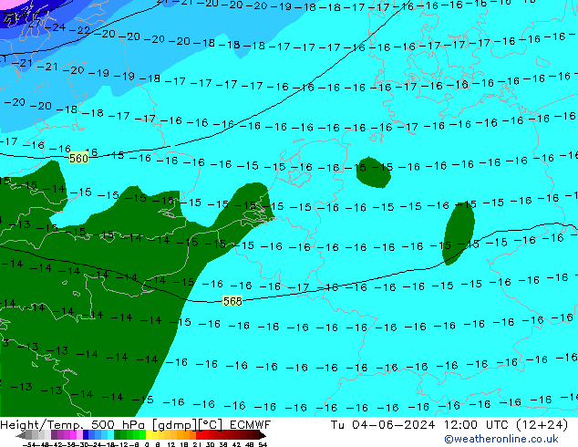 Z500/Rain (+SLP)/Z850 ECMWF Di 04.06.2024 12 UTC