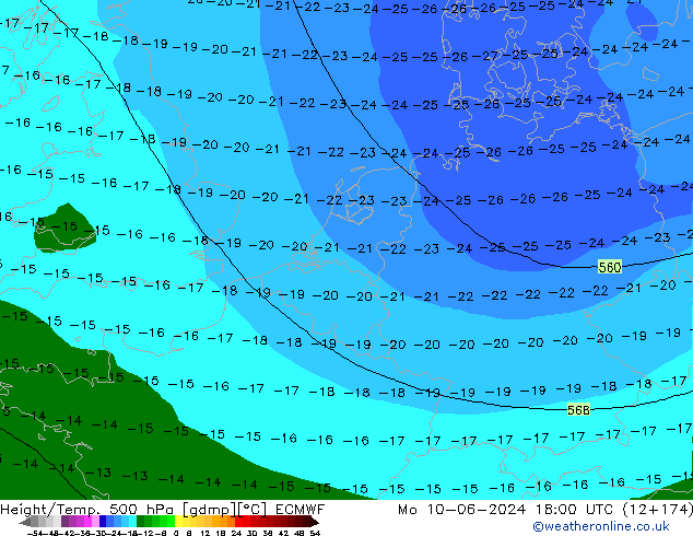 Z500/Regen(+SLP)/Z850 ECMWF ma 10.06.2024 18 UTC