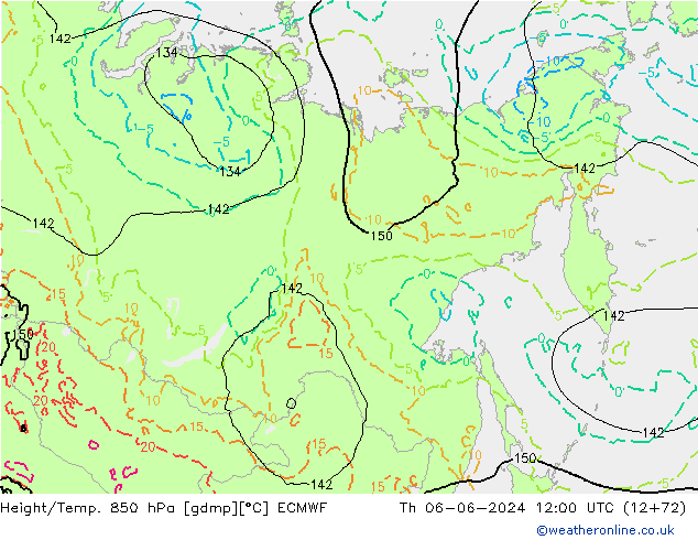 Z500/Rain (+SLP)/Z850 ECMWF Do 06.06.2024 12 UTC