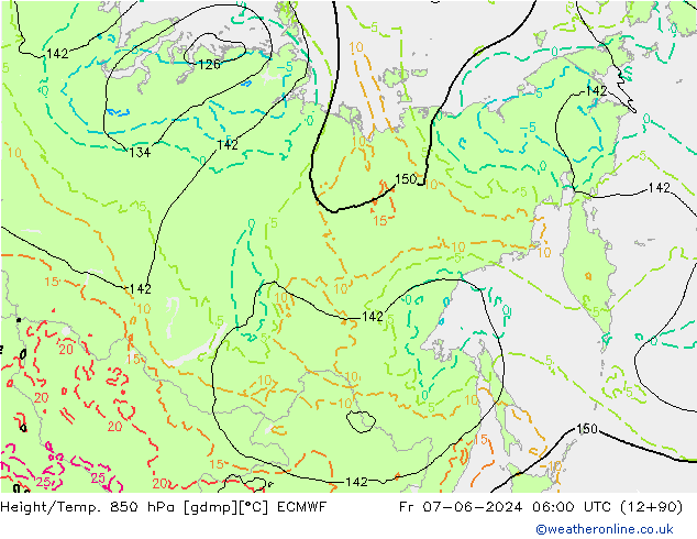 Z500/Regen(+SLP)/Z850 ECMWF vr 07.06.2024 06 UTC