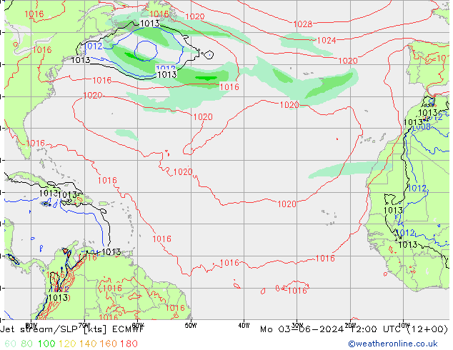 Straalstroom/SLP ECMWF ma 03.06.2024 12 UTC