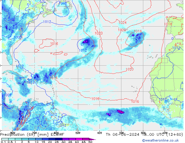 Z500/Yağmur (+YB)/Z850 ECMWF Per 06.06.2024 00 UTC