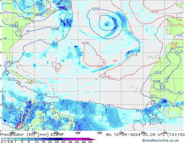 Z500/Rain (+SLP)/Z850 ECMWF Po 10.06.2024 06 UTC