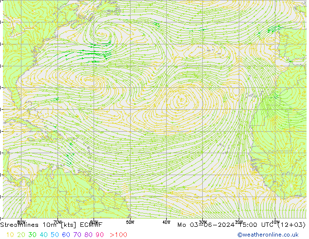 Streamlines 10m ECMWF Mo 03.06.2024 15 UTC