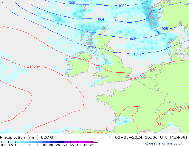 Precipitazione ECMWF gio 06.06.2024 06 UTC