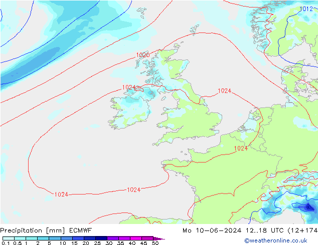 Yağış ECMWF Pzt 10.06.2024 18 UTC