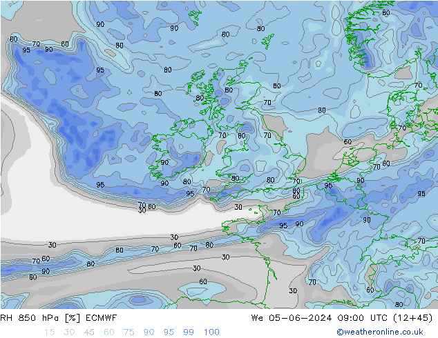 RH 850 hPa ECMWF We 05.06.2024 09 UTC