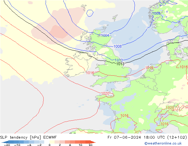 Y. Basıncı eğilimi ECMWF Cu 07.06.2024 18 UTC