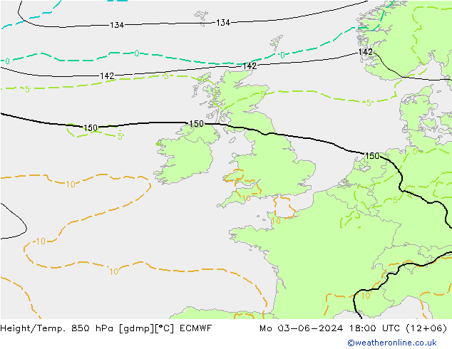 Z500/Rain (+SLP)/Z850 ECMWF lun 03.06.2024 18 UTC