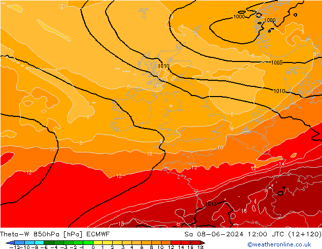 Theta-W 850hPa ECMWF  08.06.2024 12 UTC