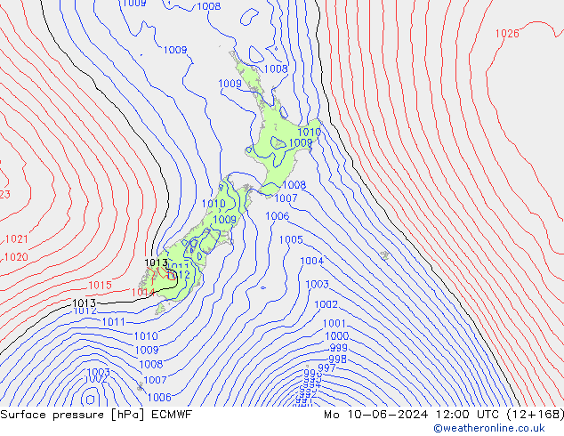 pression de l'air ECMWF lun 10.06.2024 12 UTC