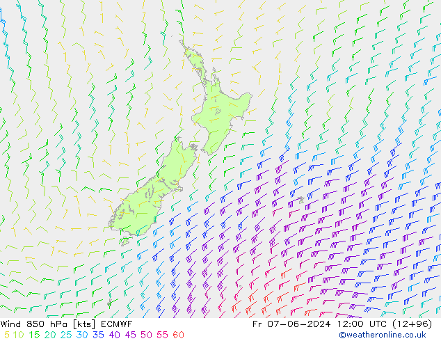 Wind 850 hPa ECMWF Fr 07.06.2024 12 UTC