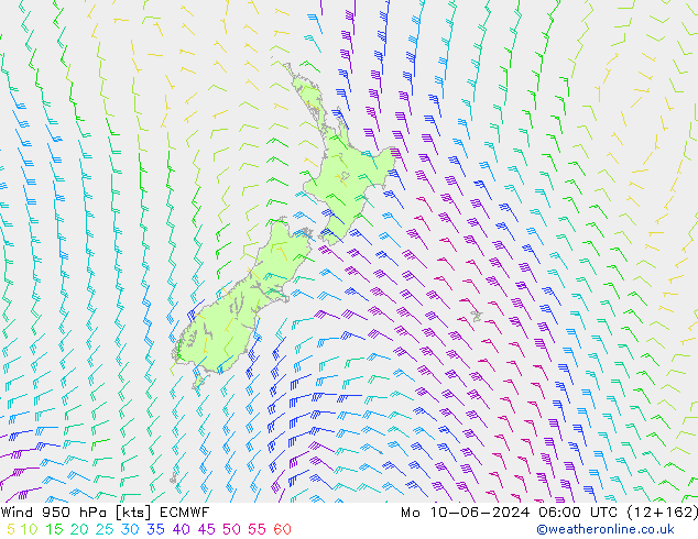 Vento 950 hPa ECMWF Seg 10.06.2024 06 UTC