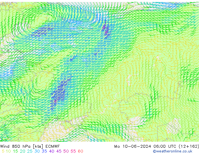 Wind 850 hPa ECMWF Mo 10.06.2024 06 UTC