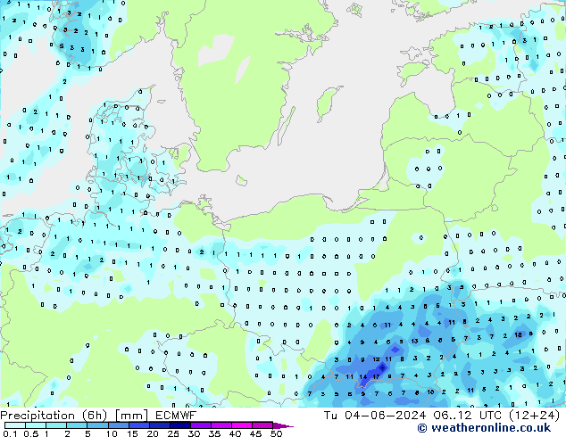 Z500/Yağmur (+YB)/Z850 ECMWF Sa 04.06.2024 12 UTC