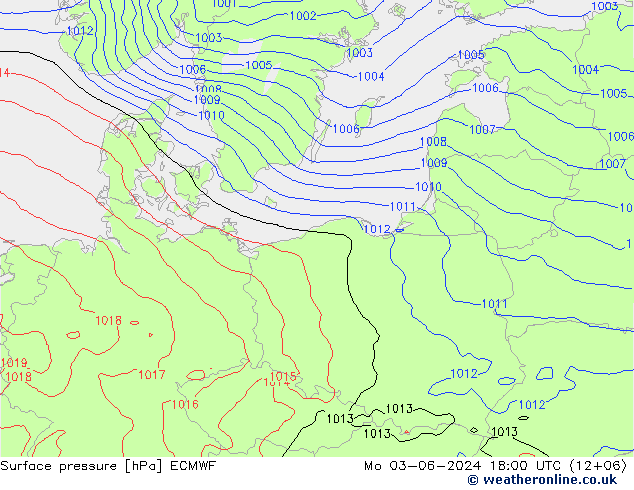 pression de l'air ECMWF lun 03.06.2024 18 UTC