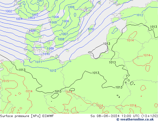 pression de l'air ECMWF sam 08.06.2024 12 UTC