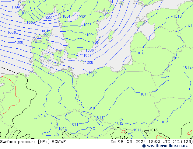 Luchtdruk (Grond) ECMWF za 08.06.2024 18 UTC