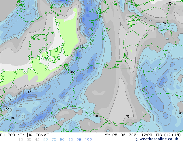 RH 700 hPa ECMWF St 05.06.2024 12 UTC