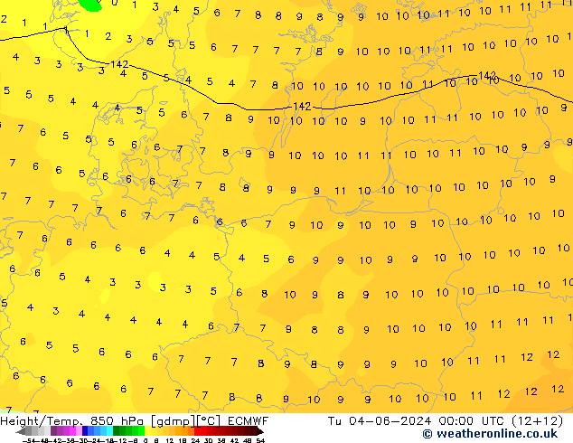 Z500/Rain (+SLP)/Z850 ECMWF mar 04.06.2024 00 UTC