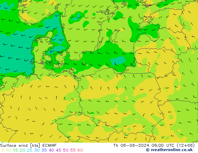 Surface wind ECMWF Th 06.06.2024 06 UTC