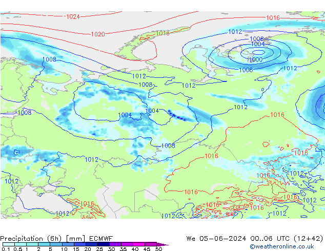 Z500/Rain (+SLP)/Z850 ECMWF śro. 05.06.2024 06 UTC