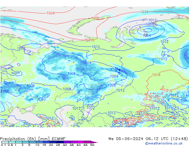 Z500/Rain (+SLP)/Z850 ECMWF  05.06.2024 12 UTC