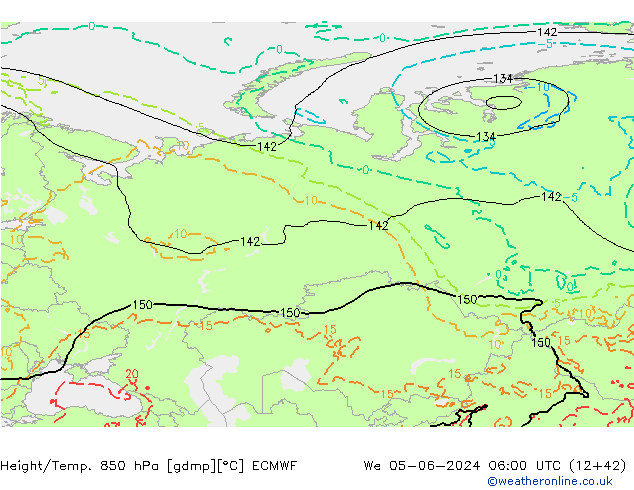 Z500/Rain (+SLP)/Z850 ECMWF śro. 05.06.2024 06 UTC