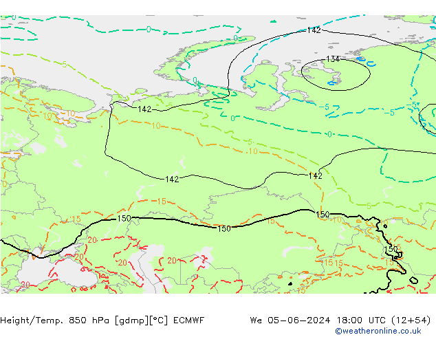 Z500/Rain (+SLP)/Z850 ECMWF We 05.06.2024 18 UTC