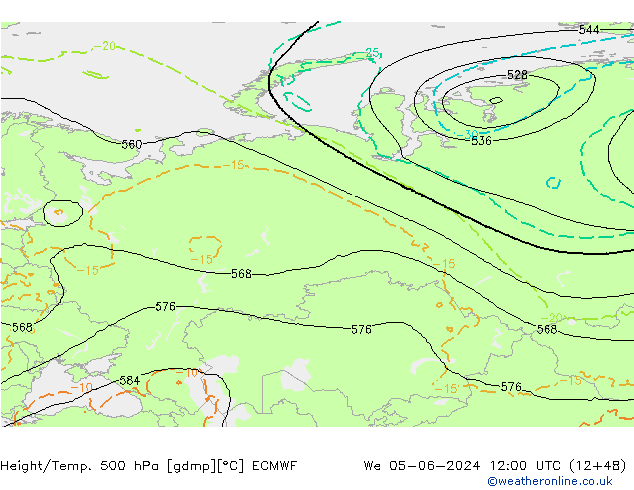 Z500/Rain (+SLP)/Z850 ECMWF  05.06.2024 12 UTC