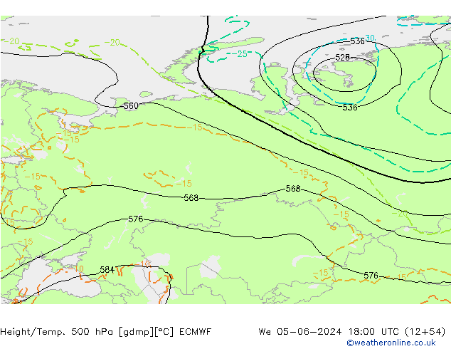 Z500/Rain (+SLP)/Z850 ECMWF We 05.06.2024 18 UTC