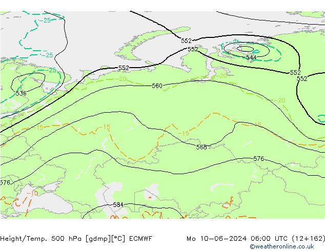 Z500/Rain (+SLP)/Z850 ECMWF пн 10.06.2024 06 UTC