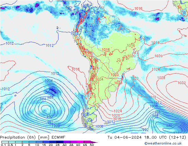 Z500/Rain (+SLP)/Z850 ECMWF mar 04.06.2024 00 UTC