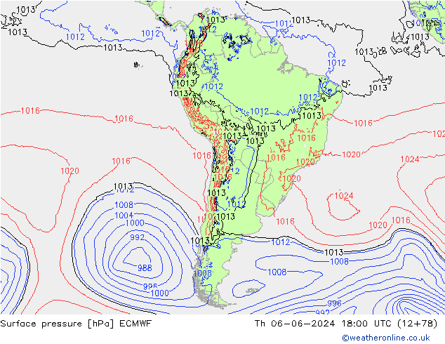 pression de l'air ECMWF jeu 06.06.2024 18 UTC