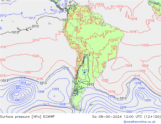 Yer basıncı ECMWF Cts 08.06.2024 12 UTC