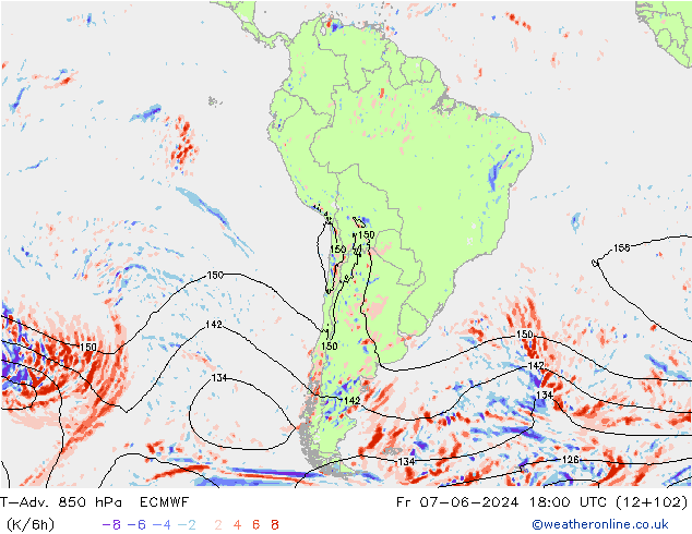 T-Adv. 850 hPa ECMWF  07.06.2024 18 UTC