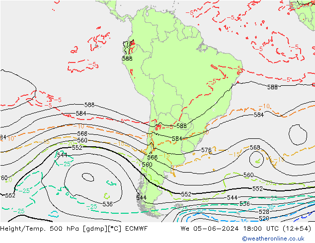 Z500/Rain (+SLP)/Z850 ECMWF St 05.06.2024 18 UTC