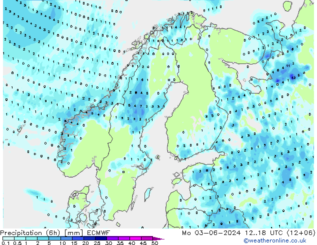 Z500/Rain (+SLP)/Z850 ECMWF 星期一 03.06.2024 18 UTC