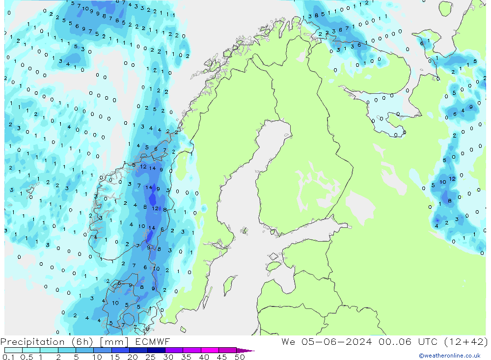 Z500/Rain (+SLP)/Z850 ECMWF Mi 05.06.2024 06 UTC