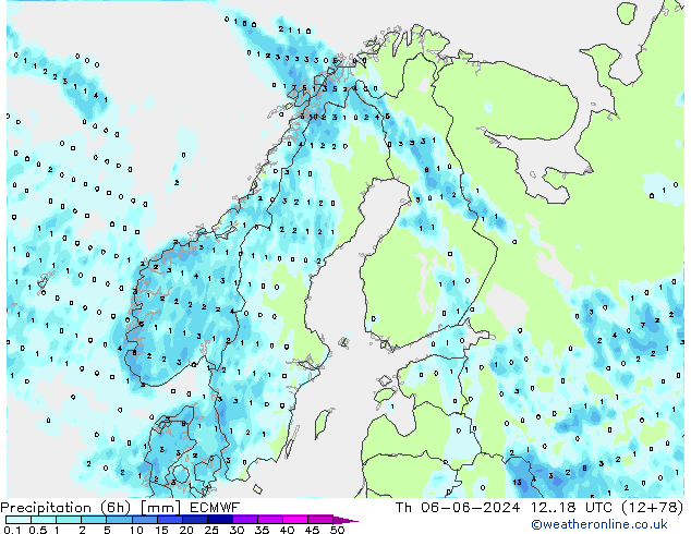 Z500/Rain (+SLP)/Z850 ECMWF jeu 06.06.2024 18 UTC