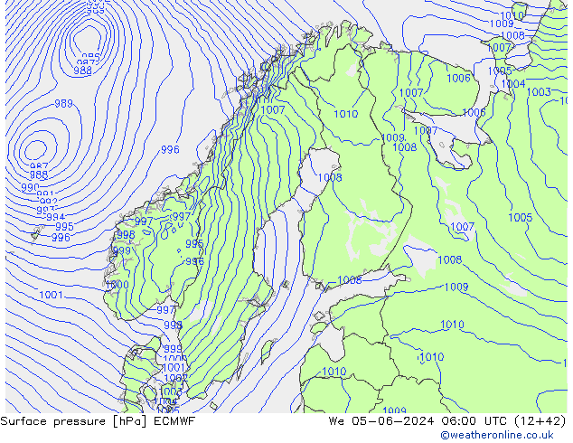 pression de l'air ECMWF mer 05.06.2024 06 UTC