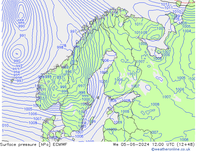 pressão do solo ECMWF Qua 05.06.2024 12 UTC