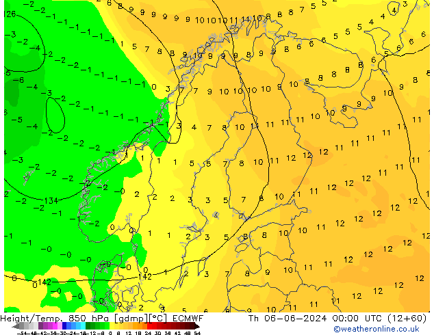 Z500/Rain (+SLP)/Z850 ECMWF Qui 06.06.2024 00 UTC